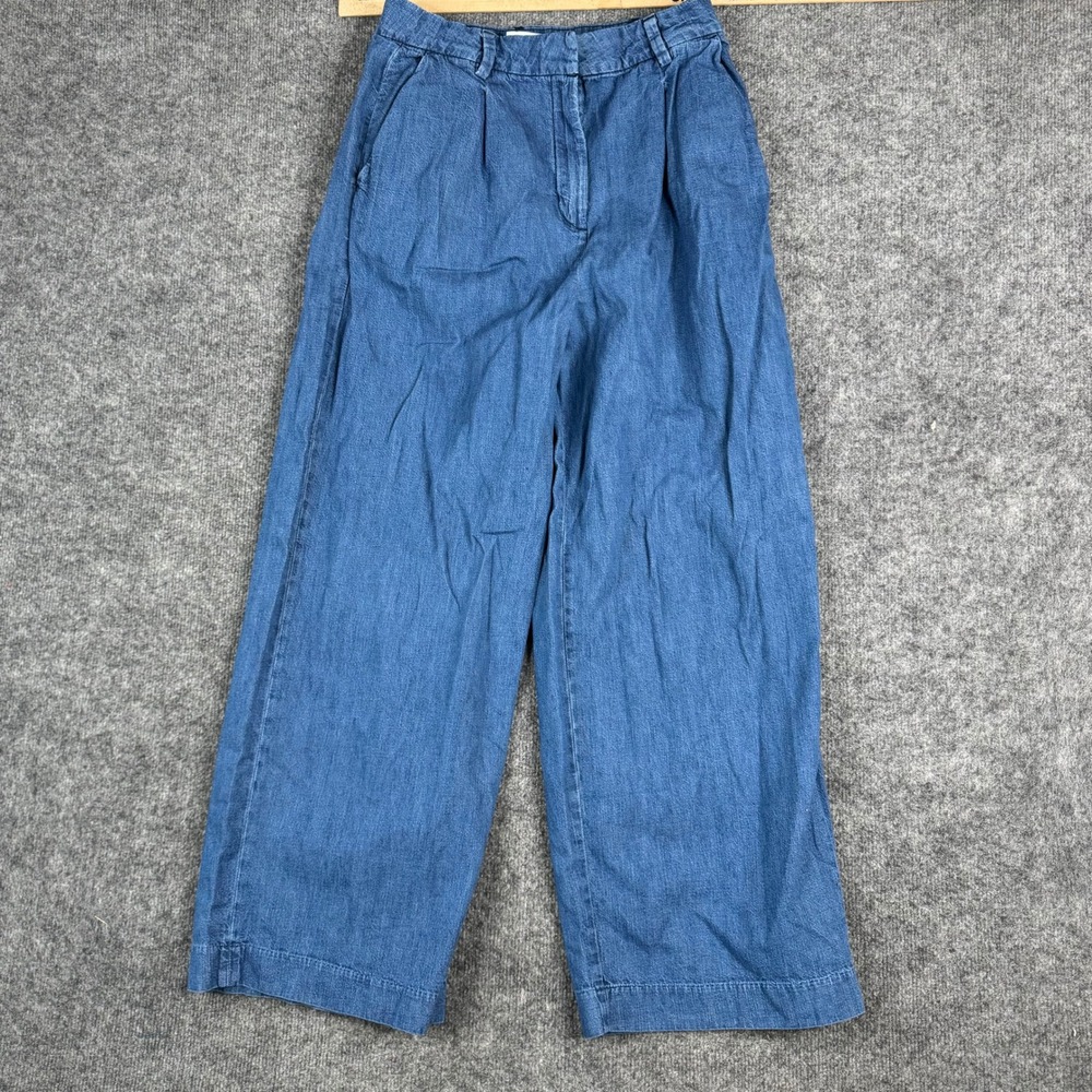 Old Navy Pants Womens Size 8 Blue Extra High-Rise Wide Leg Adjustable Waist